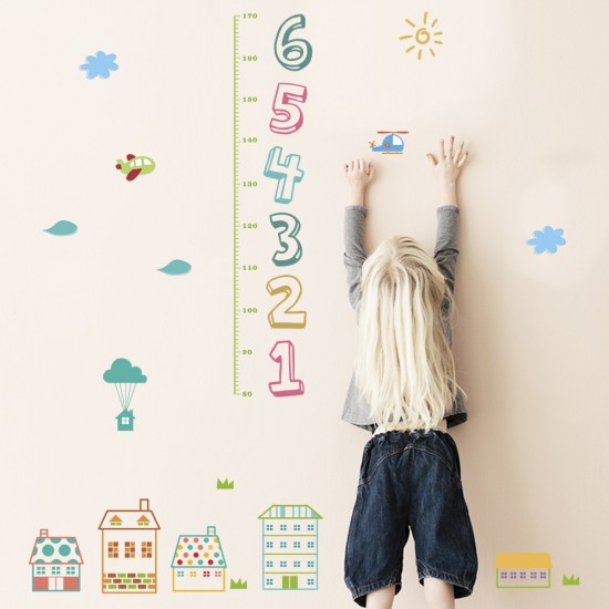 Sticker decorativ, Masuratoare cu animalute 125 cm, 142STK Sticker decorativ, Masuratoare cu animalute 125 cm, 142STK