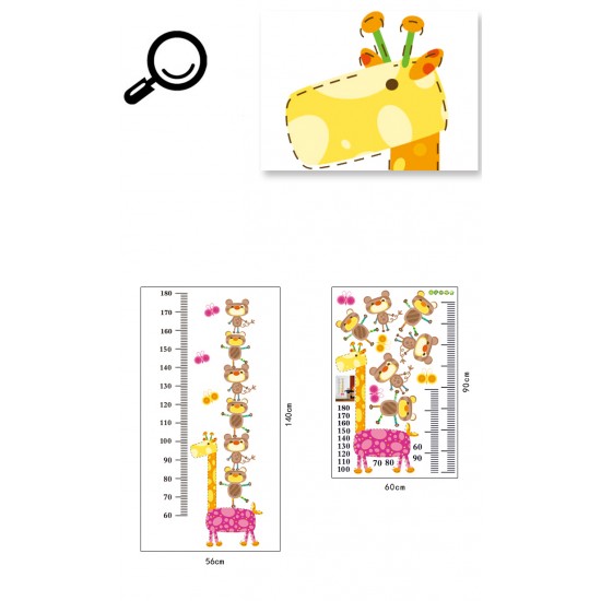 Sticker decorativ, Masuratoare cu animalute 140 cm, 132STK