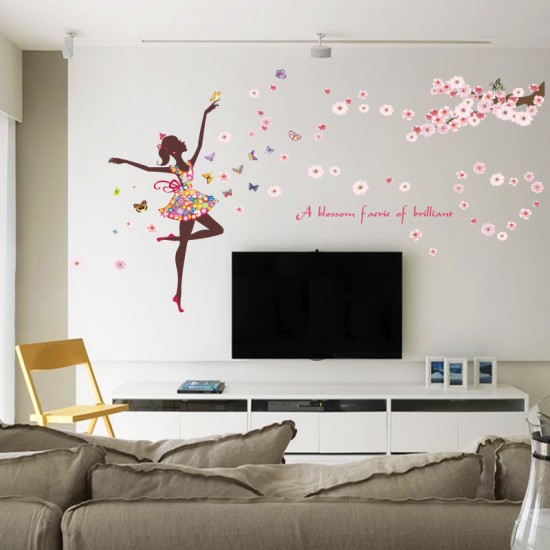 Sticker decorativ, Printesa cu fluturi, 140 cm, 721STK