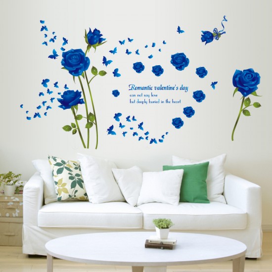 Sticker decorativ, Trandafiri albastrii 147 cm, 129STK