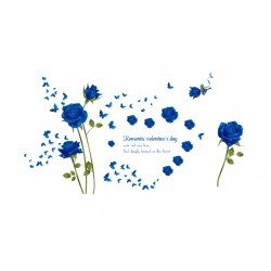 Sticker decorativ, Trandafiri albastrii 147 cm, 129STK