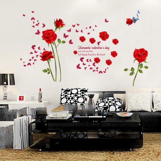 Sticker decorativ, Trandafiri rosii 147 cm, 128STK