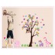 Sticker decorativ, copacel cu animalute 180 cm, 57STK