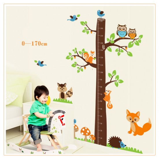 Sticker decorativ, copacelu cu animalutele padurii 185 cm, 78STK