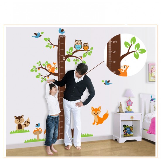 Sticker decorativ, copacelu cu animalutele padurii 185 cm, 78STK