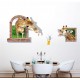 Sticker decorativ, fereastra cu 2 girafe 130 cm, 60STK