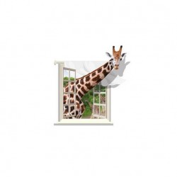 Sticker decorativ, fereastra cu girafa 79 cm, 58STK Sticker decorativ, fereastra cu girafa 79 cm, 58STK