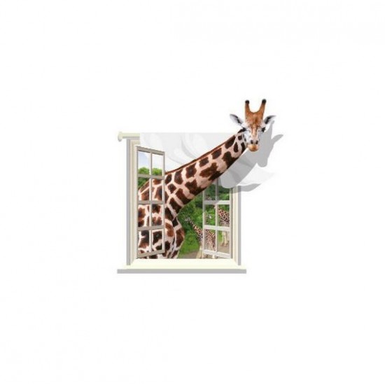 Sticker decorativ, fereastra cu girafa 79 cm, 58STK