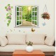Sticker decorativ,  fereastra deschisa spre padure 107 cm, 63STK