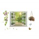 Sticker decorativ,  fereastra deschisa spre padure 107 cm, 63STK