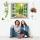 Sticker decorativ,  fereastra deschisa spre padure 107 cm, 63STK