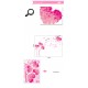 Sticker  decorativ,  flori roz in forma de inima cu 2 rame foto, 185 cm, 92STK