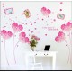 Sticker  decorativ,  flori roz in forma de inima cu 2 rame foto, 185 cm, 92STK