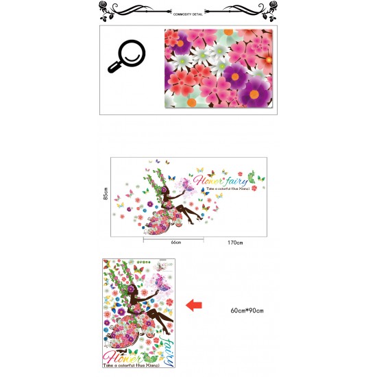 Sticker decorativ, flower fairy 170 cm, 71STK