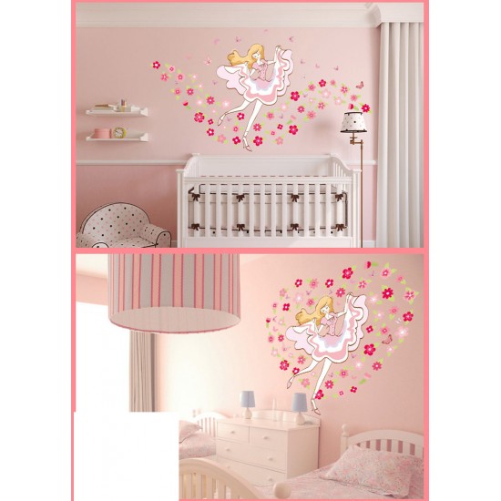 Sticker decorativ,  girls, flowers 155 cm, 64STK