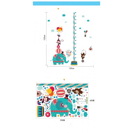 Sticker decorativ, masuratoare cu animalute  153 cm, 123STK