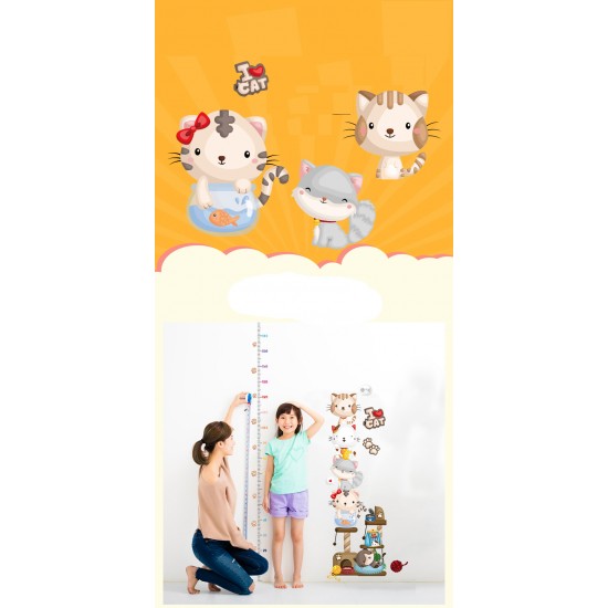 Sticker decorativ, masuratoare cu pisicute 180 cm, 80STK