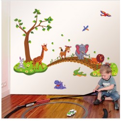 Sticker decorativ , podul cu animalute 135 cm, 96STK