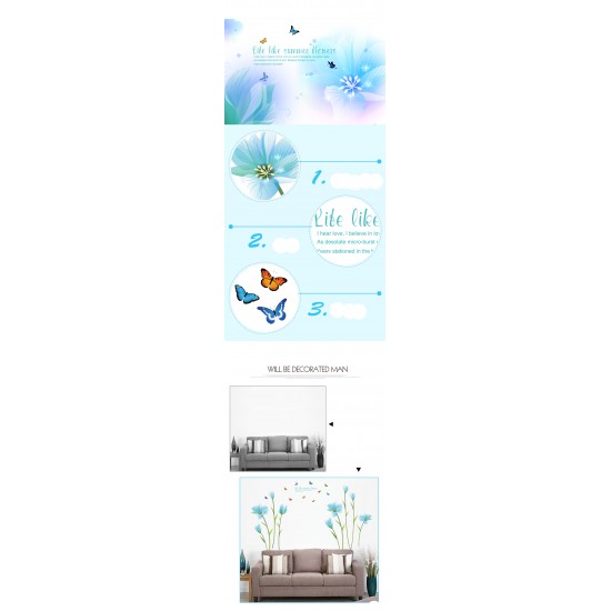 Sticker decorativ, summer flower 185 cm, 73STK