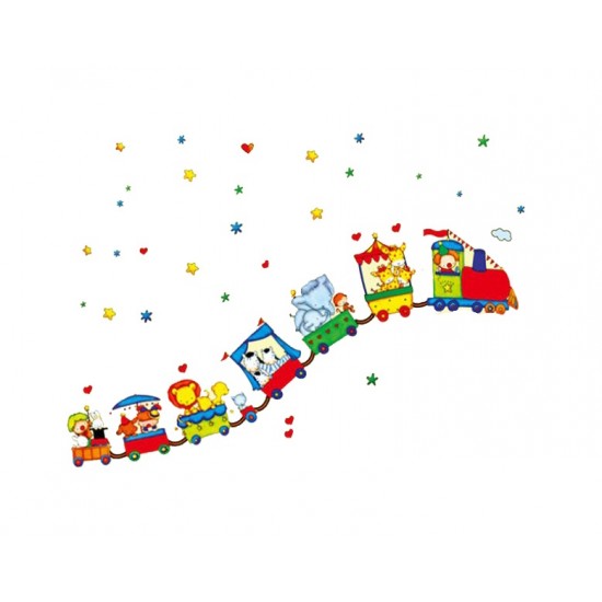 Sticker decorativ, trenuletul cu animale 175 cm, 105STK