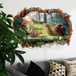 Sticker decorativ, Gaura in perete, privire spre padure 85 cm, 153STK-1