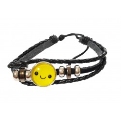 Bratara din piele ecologica, Emoticon, 116BJ