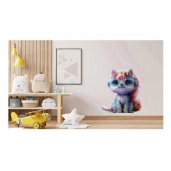 Sticker decorativ, Pisica, Albastru, 69 cm, 1234STK Sticker decorativ, Pisica, Albastru, 69 cm, 1234STK