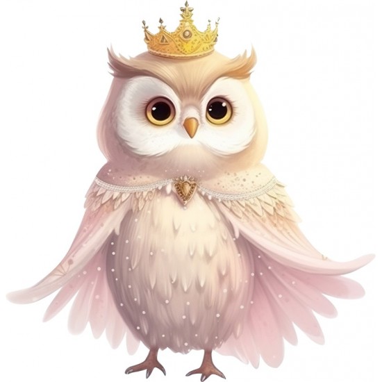 Sticker decorativ, Bufnita, Roz, 61 cm, 1295STK-8