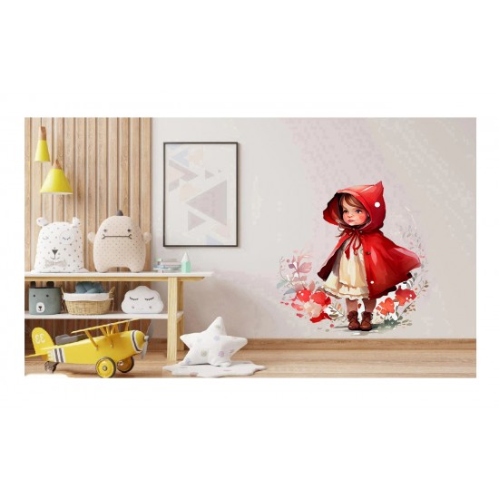 Sticker decorativ, Scufita Rosie, Rosu, 67 cm, 1298STK-1