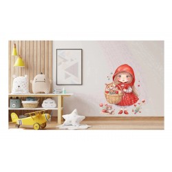 Sticker decorativ, Scufita Rosie, Rosu, 72 cm, 1298STK-3