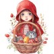 Sticker decorativ, Scufita Rosie, Rosu, 73 cm, 1298STK-4