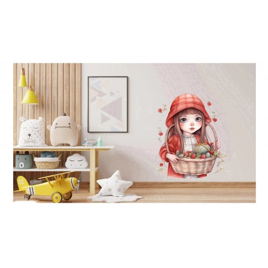 Sticker decorativ, Scufita Rosie, Rosu, 76 cm, 1298STK-5