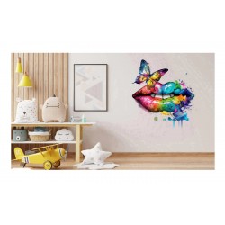 Sticker decorativ, Buze, Rosu, 75 cm, 1299STK