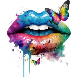 Sticker decorativ, Buze, Turcoaz, 70 cm, 1299STK-4