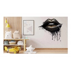 Sticker decorativ, Buze, Negru, 62 cm, 1301STK-5