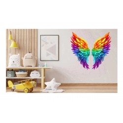 Sticker decorativ, Aripi, Portocaliu, 60 cm, 1303STK-5