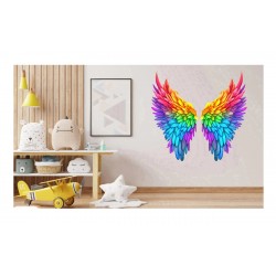 Sticker decorativ, Aripi, Mov, 60 cm, 1303STK-7