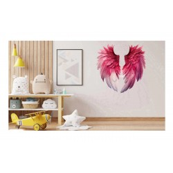 Sticker decorativ,  Aripi, Roz, 62 cm, 1303STK-8