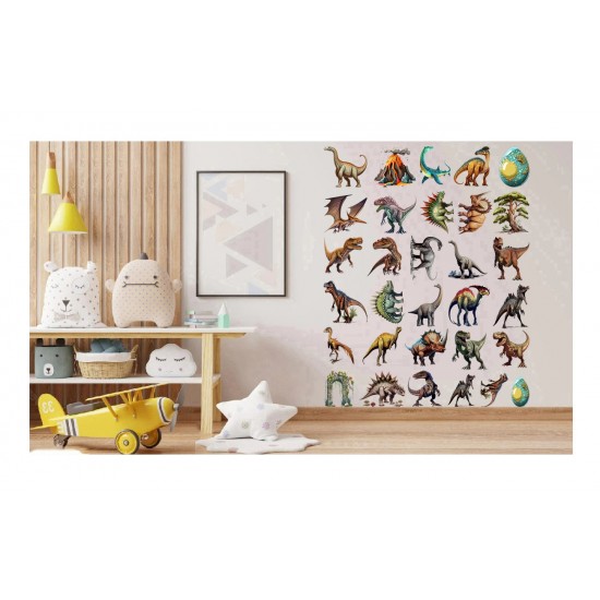 Sticker decorativ Dinozauri, Waterproof 90x60 cm, 1305STK-1 Sticker decorativ Dinozauri, Waterproof 90x60 cm, 1305STK-1