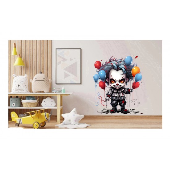 Sticker decorativ, Horror, Waterproof, Albastru, 67 cm, 1306STK-12