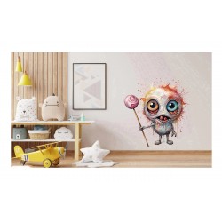 Sticker decorativ, Horror, Waterproof, Roz, 66 cm, 1306STK-13