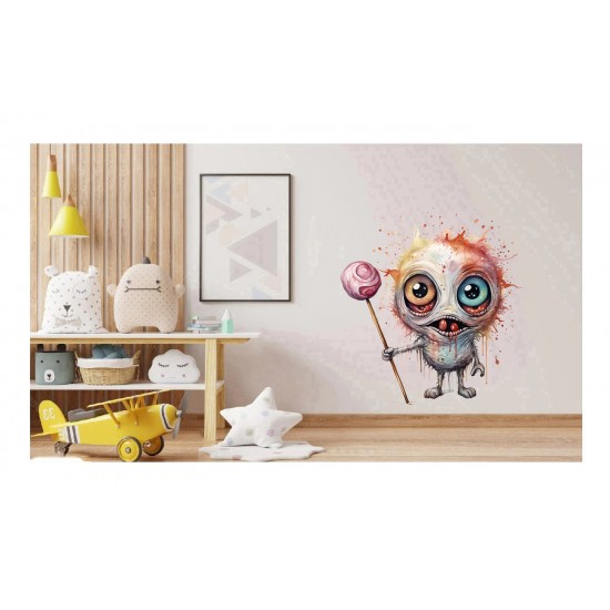 Sticker decorativ, Horror, Waterproof, Roz, 66 cm, 1306STK-13 Sticker decorativ, Horror, Waterproof, Roz, 66 cm, 1306STK-13