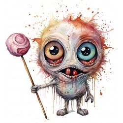 Sticker decorativ, Horror, Waterproof, Roz, 66 cm, 1306STK-13
