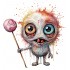 Sticker decorativ, Horror, Waterproof, Roz, 66 cm, 1306STK-13