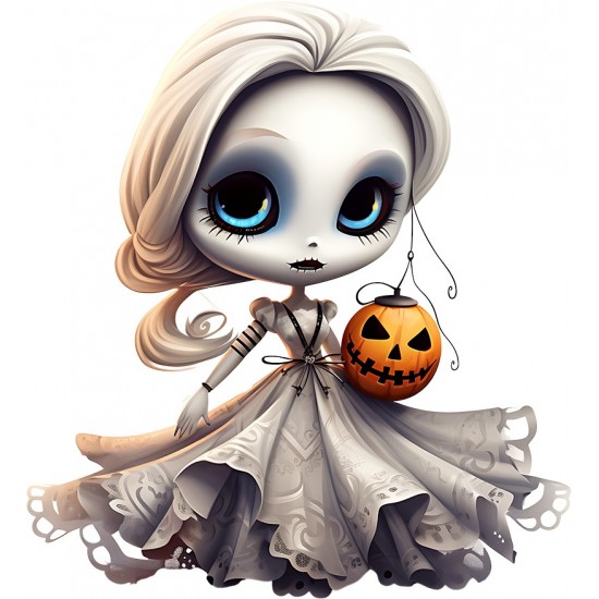 Sticker decorativ, Halloween, Waterproof, Alb, 64 cm, 1306STK-14 Sticker decorativ, Halloween, Waterproof, Alb, 64 cm, 1306STK-14