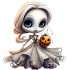 Sticker decorativ, Halloween, Waterproof, Alb, 64 cm, 1306STK-14
