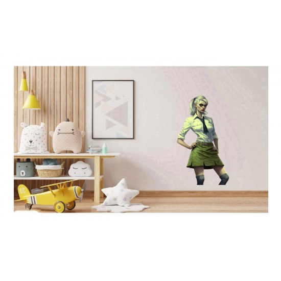 Sticker decorativ, Zombie, Waterproof, Verde, 90 cm, 1306STK-7 Sticker decorativ, Zombie, Waterproof, Verde, 90 cm, 1306STK-7