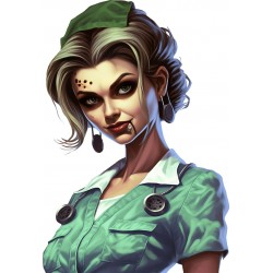 Sticker decorativ, Zombie, Waterproof, Verde, 87 cm, 1306STK-9