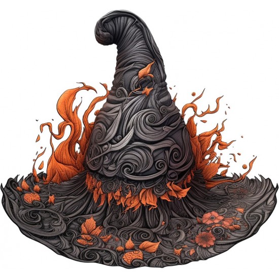 Sticker decorativ, Halloween- Palarie, Negru, 62 cm, 1308STK-2