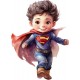 Sticker decorativ Baiat Supererou, Albastru, 81 cm, 1309STK-11